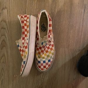 rainbow slip on vans